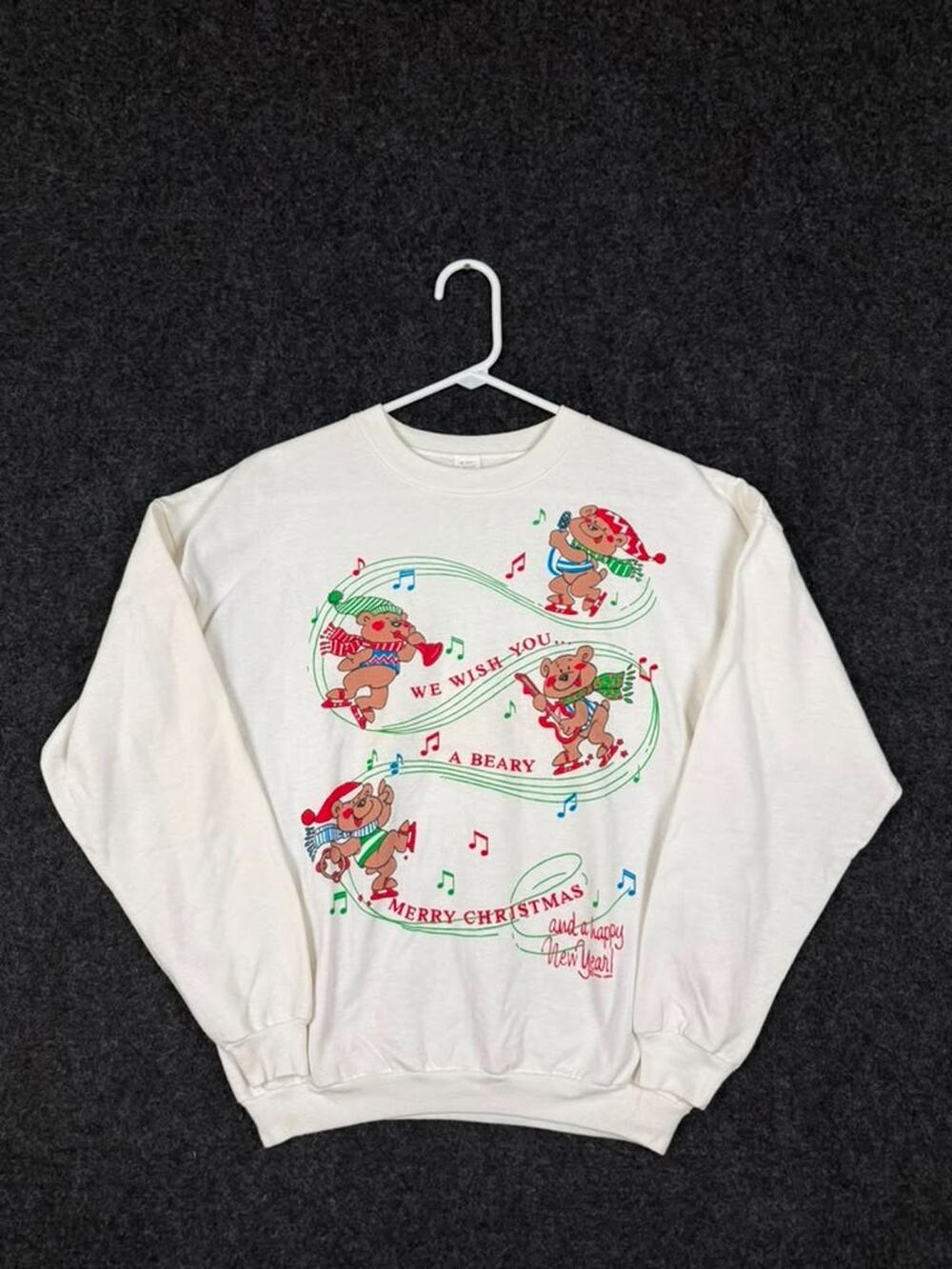 Vintage 1990 Avon Beary Merry Christmas Sweatshirt USA Bears Small 90s